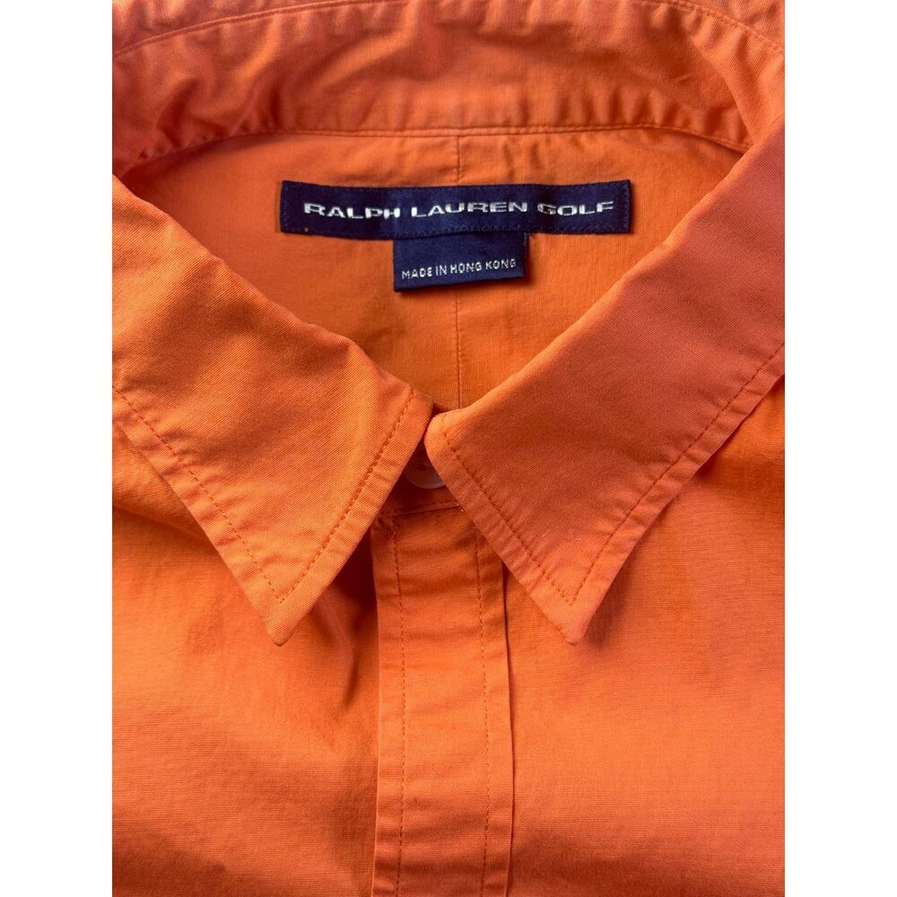 Ralph Lauren Golf Women’s XL Orange Gold Short Sleeve Button Up Shirt - Picture 3 of 6